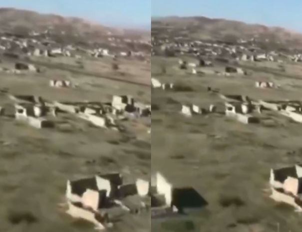 Düşmənin viran qoyduğu Ağdamın helikopterdən çəkilmiş görüntüləri - VİDEO