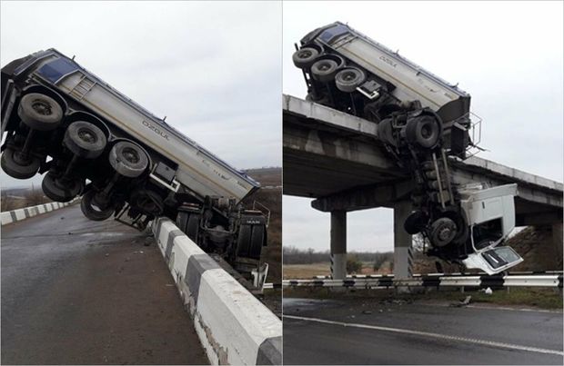 Sürücü ölümün üzünə bir metrdən baxdı - FOTO/VİDEO