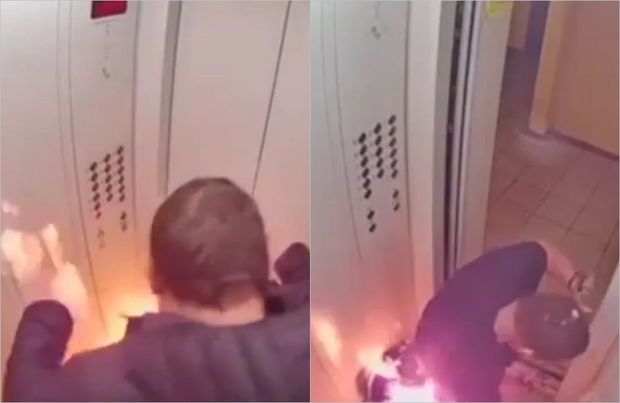 Kişi anlaşılmaz hərəkəti ilə özünü odlu tələyə saldı - VİDEO