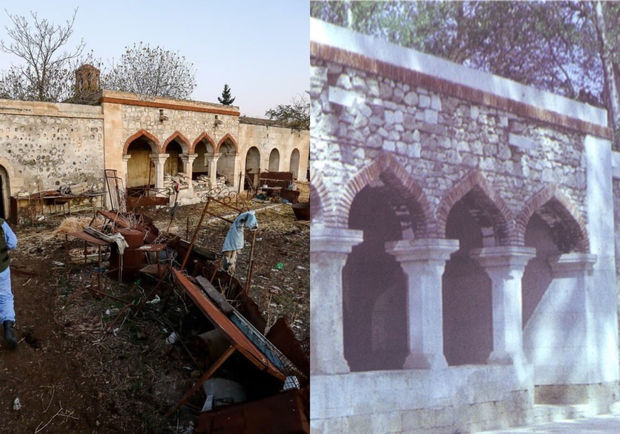 Ağdamda Pənahəli xan sarayı erməni işğalından əvvəl və sonra... - FOTO