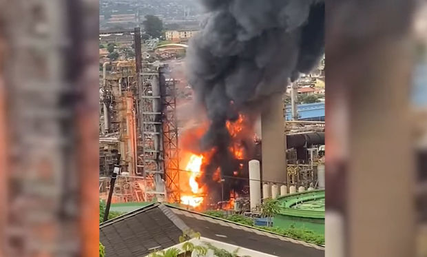 Afrikanın aparıcı neft şirkətinin zavodunda partlayış - VİDEO