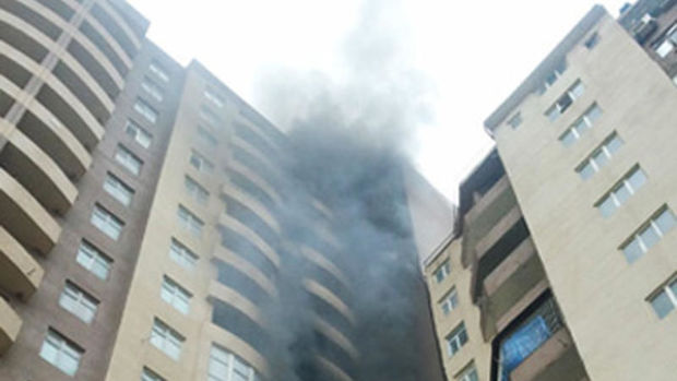 SON DƏQİQƏ: Bakıda 18 mərtəbəli binada yanğın