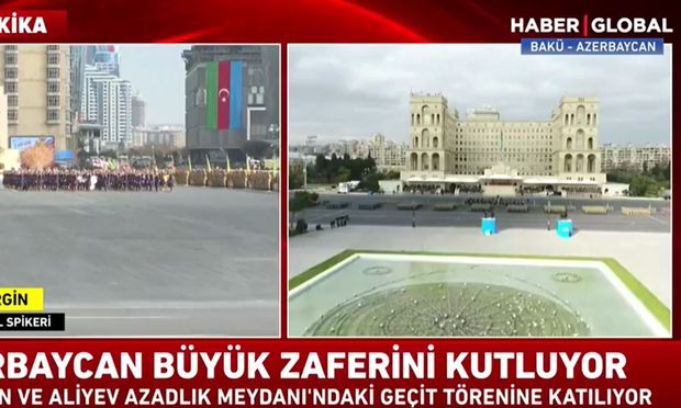 Zəfər paradı Türkiyənin “Haber Global” telekanalının efirində - YENİLƏNİB + CANLI YAYIM