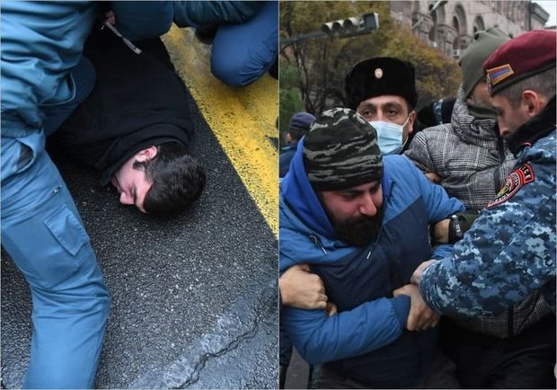 İrəvanda etirazçılar Nazirlər Kabinetinə girməyə çalışdılar - FOTO/VİDEO