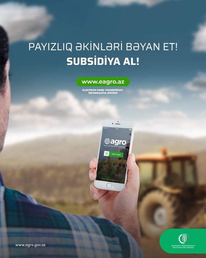 Elektron Kənd Təsərrüfatı İnformasiya Sistemində (EKTİS) 2020-2021-ci il üçün payızlıq əkinlərin bəyanı davam edir