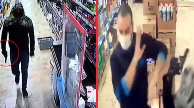 Türkiyədə silahlı azərbaycanlı marketi qarət etməyə çalışdı - VİDEO