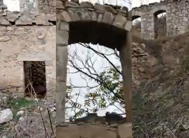 Nazir müavini ermənilərin dağıtdığı tarixi binanın görüntülərini yaydı - VİDEO