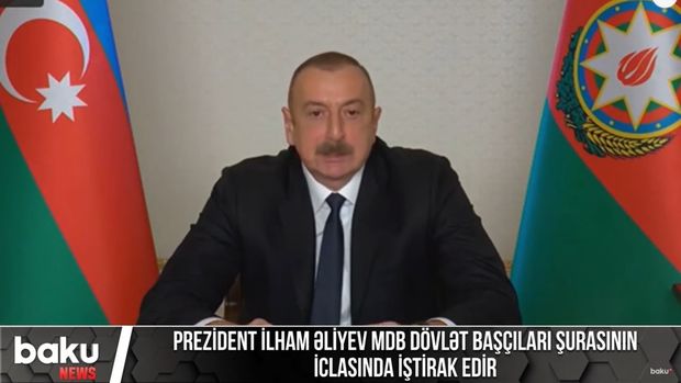 İlham Əliyev MDB Dövlət Başçıları Şurasının iclasında çıxış edib - VİDEO