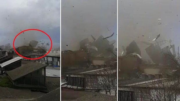 Сорванные крыши и перевернутые авто: кадры сильного шторма в Турции - ВИДЕО