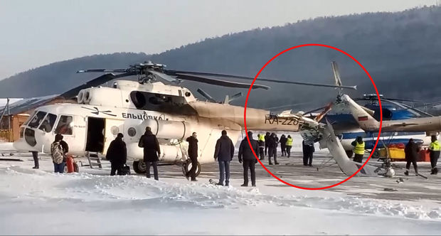 Rusiyada uçuşa hazırlaşan iki helikopter toqquşdu - VİDEO