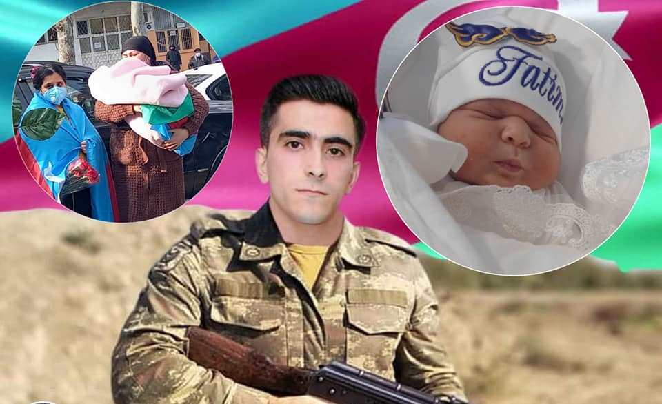 Yeni dogulmuş şəhid qızı atasını ziyarət etdi-FOTO