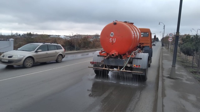 Mingəçevir şəhərində dezinfeksiya işləri hər gün davam etdirilir - FOTOLAR