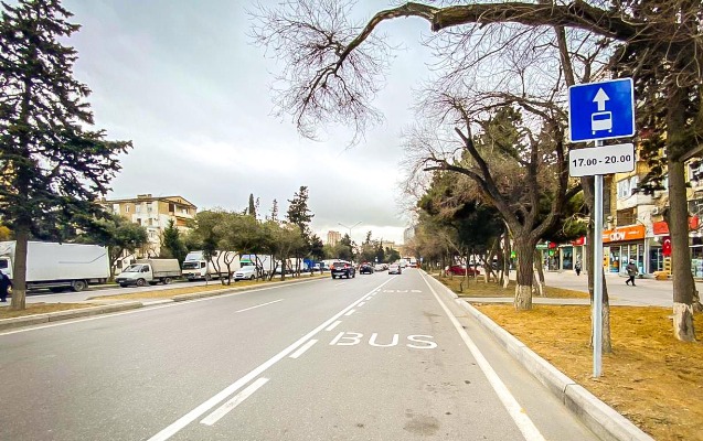 Bakıda daha bir avtobus zolağı istifadəyə verildi - Foto