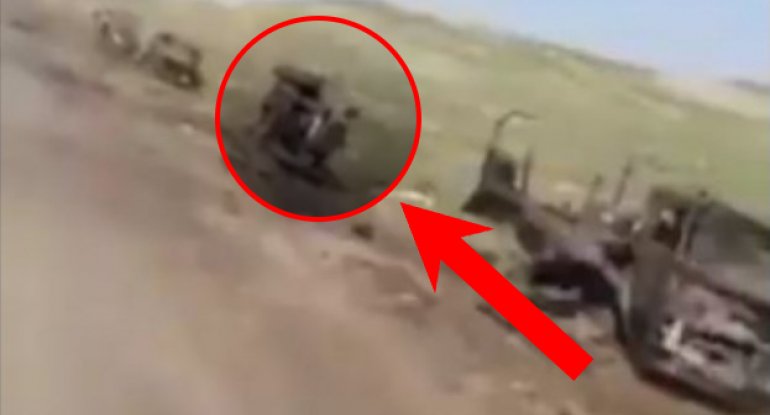 Cəbrayılda düşmənin böyük hərbi kalonunun məhv edilməsinin yeni görüntüləri YAYILDI - VİDEO