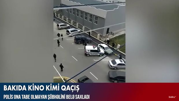 SON DƏQIQƏ! Bakıda polis qaçan şəxsə atəş açdı – Kinoya bənzər VİDEO