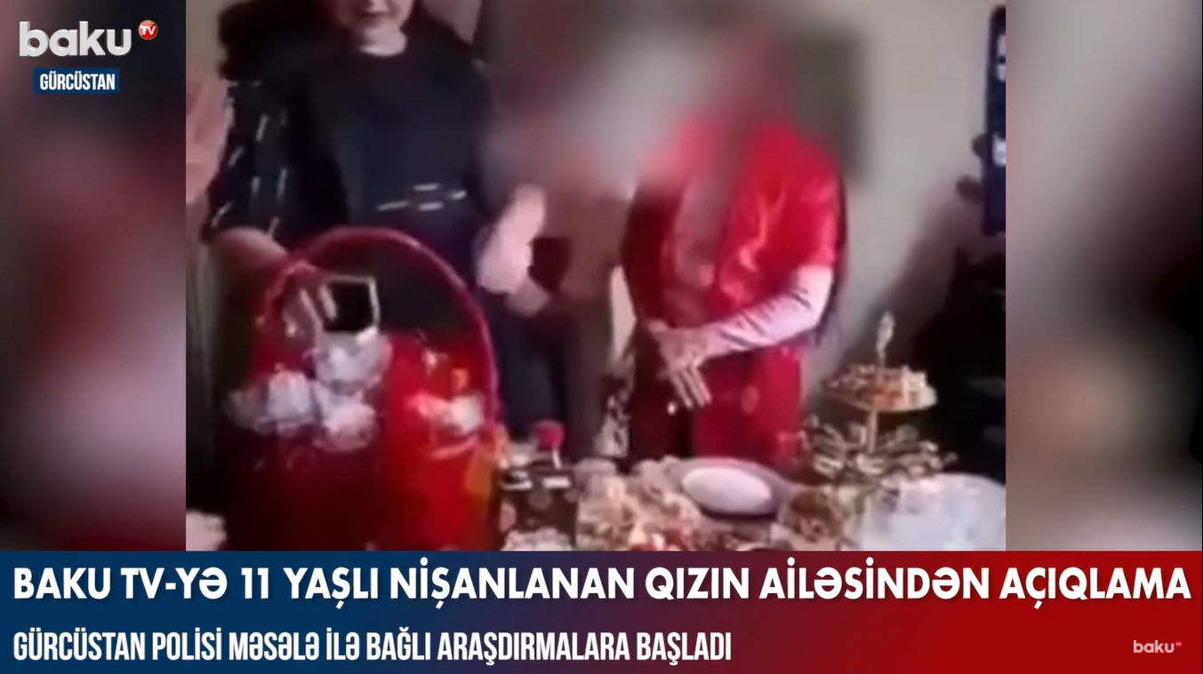 11 yaşlı nişanlanan qızın ailəsindən AÇIQLAMA: Nişan yox, ad günü idi - VİDEO