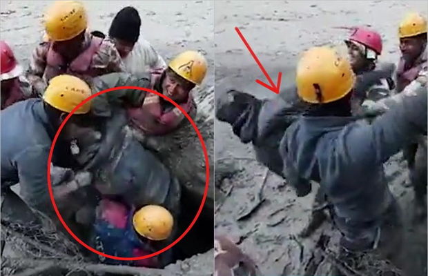 Hindistanda buzlaq uçqununun altında qalan fəhlə xilas edildi - VİDEO