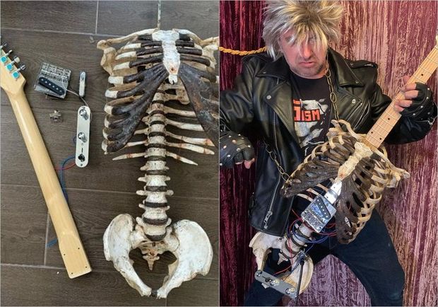 Əmisinin sümüklərindən gitara düzəltdi - FOTO/VİDEO