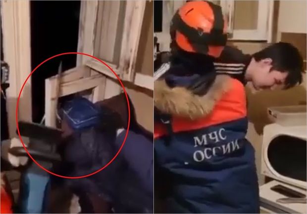 Rusiyada gülünc oğurluq cəhdi: Oğru pəncərə nəfəsliyində ilişib qaldı - VİDEO