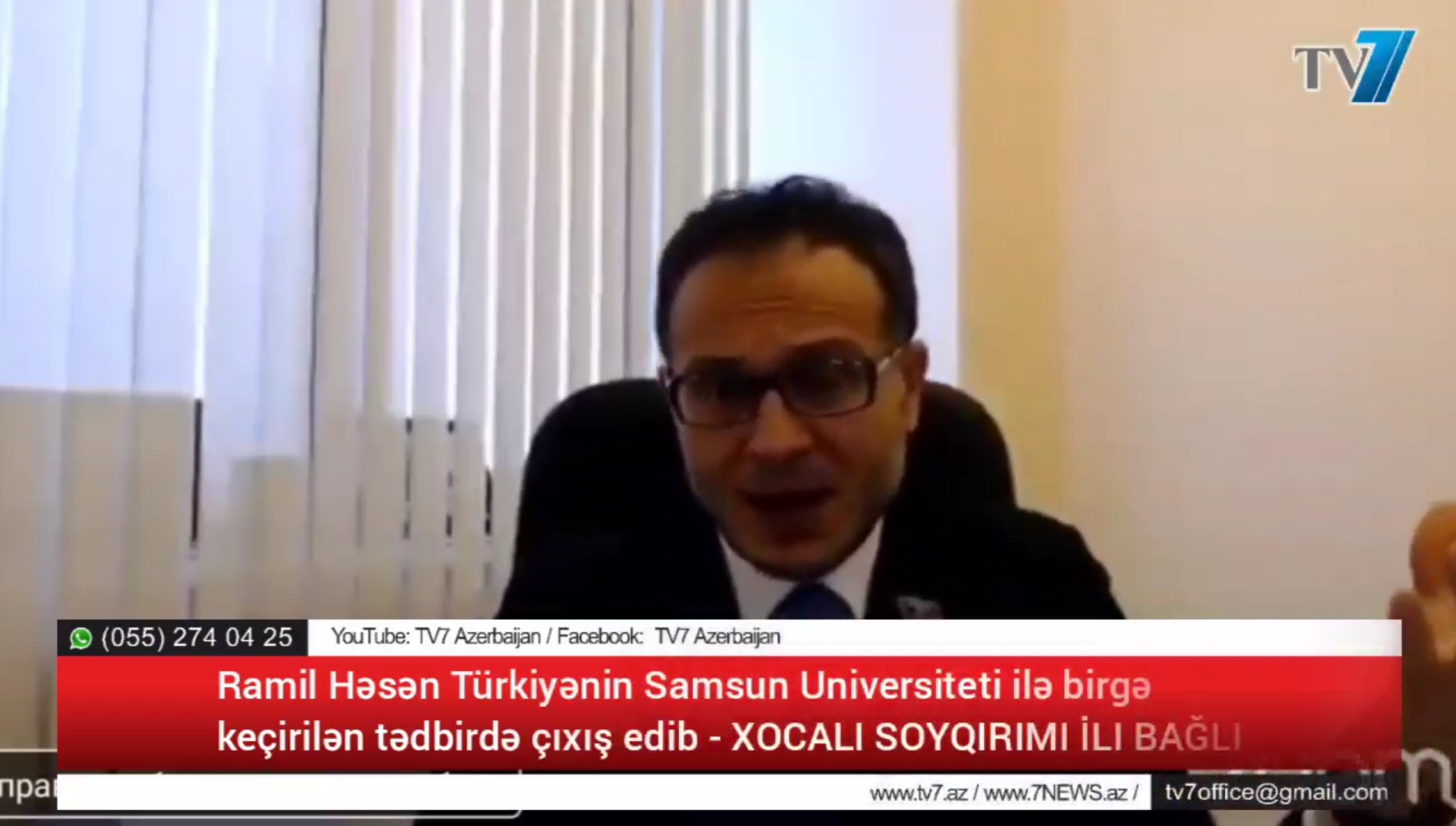 Ramil Həsən Türkiyənin Samsun Universiteti ilə birgə keçirilən tədbirdə çıxış edib - XOCALI SOYQIRIMI İLI BAĞLI