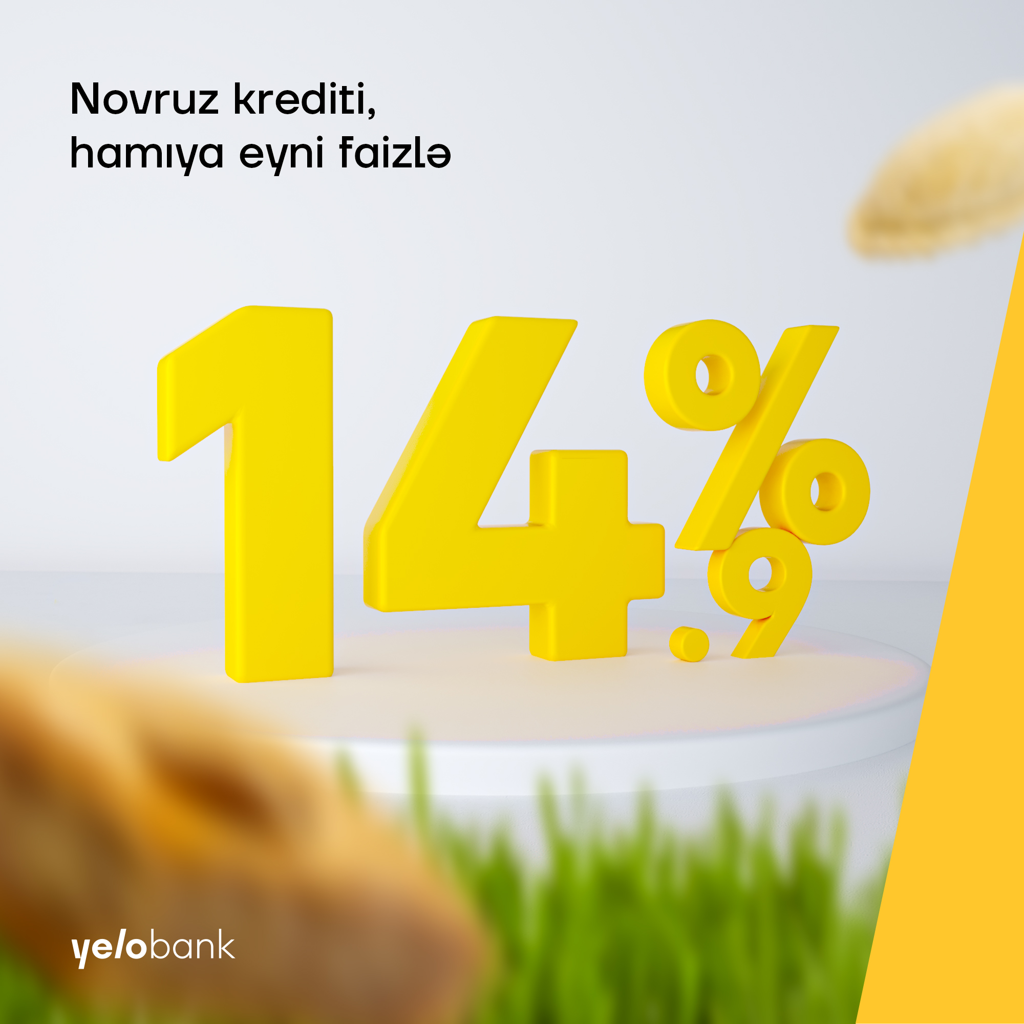 Yelo bankdan hamıya 14.9% ilə nağd kredit