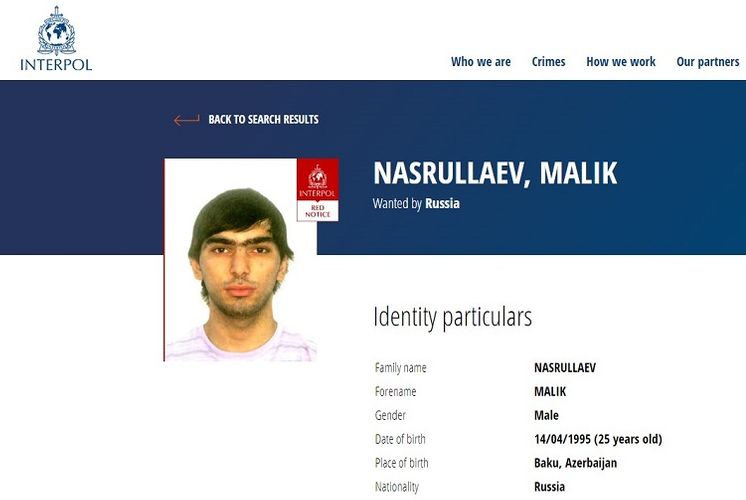 Rusiya terrorçuluqda təqsirləndirilən azərbaycanlını beynəlxalq axtarışa verib