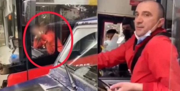“Baku Bus”ın sürücüsündən vətəndaşa əxlaqsız jest - VİDEO