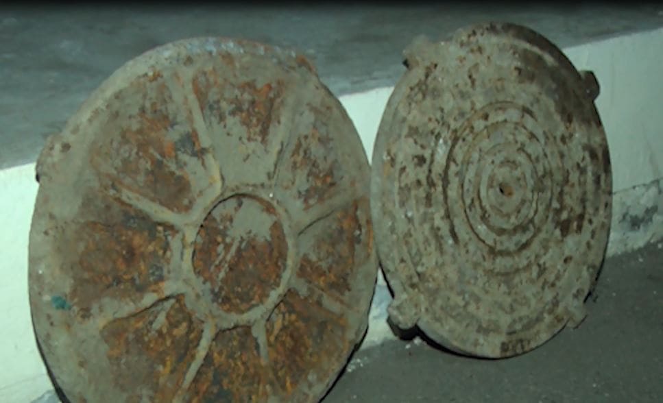 Gəncədə kanalizasiya qapaqlarını oğurlayan şəsx saxlanılıb-FOTO