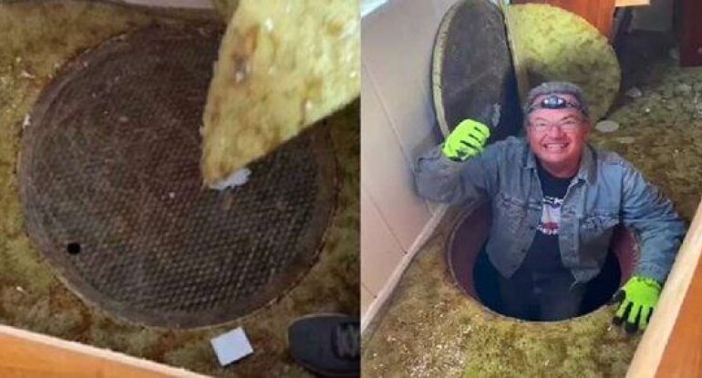 Evində tapdığı boşluğa düşdü - GÖRDÜKLƏRİNƏ İNANMADI - FOTOLAR