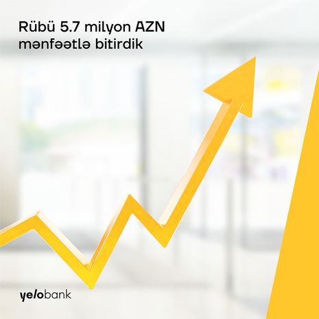 Yelo Bank 2021-ci ilə 5.7 milyon xalis mənfəətlə başlayıb