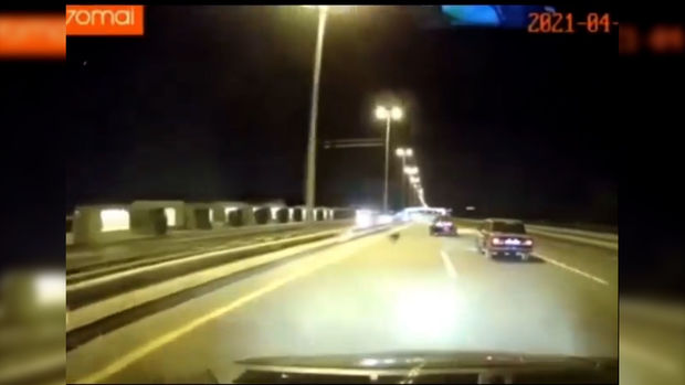 Bakıda qarşısına it çıxan avtomobil qəzaya uğradı - ANBAAN VİDEO