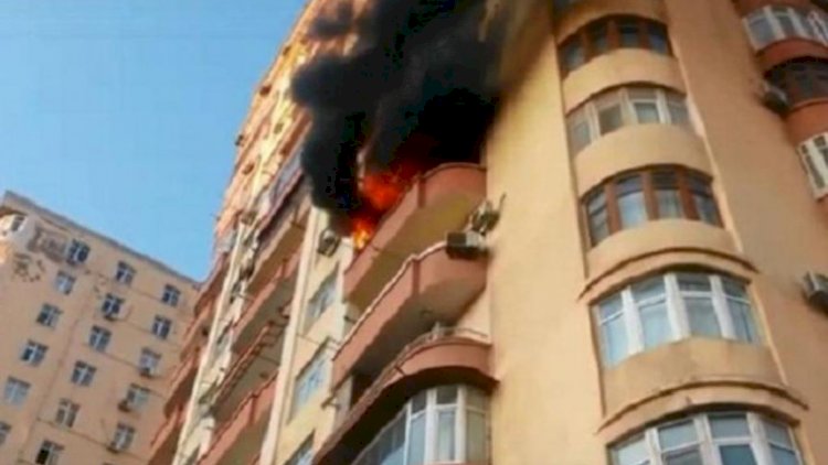 Bakıda yaşayış binasında YANĞIN: 12 nəfər təxliyə olundu
