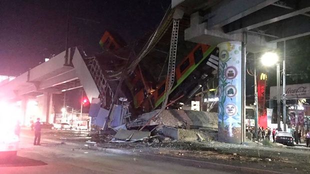 Не менее 80 человек пострадали при крушении метромоста в Мехико - ВИДЕО