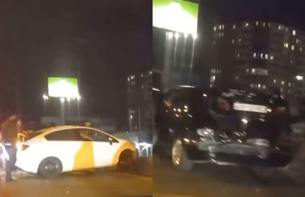 Цепная авария в Баку: столкнулись пять автомобилей - ВИДЕО