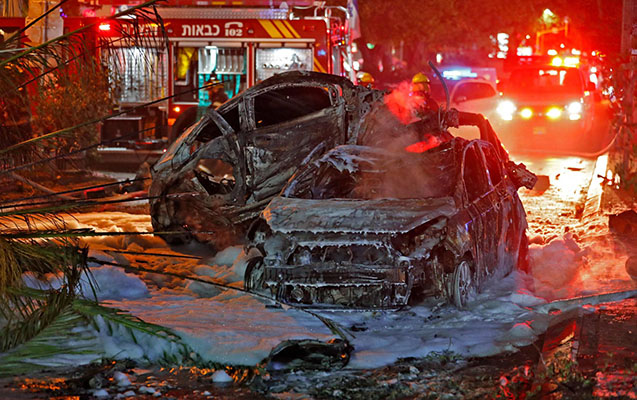 Raket zərbələrindən sonra İsraildə yaranan mənzərə - Video