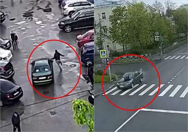 Qəzəbli qadın ərini kilometrlərlə avtomobilinin kapotunda “gəzdirdi” - VİDEO