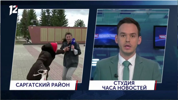 Yaşlı nənə canlı yayımda aparıcıya hücum çəkdi – VİDEO