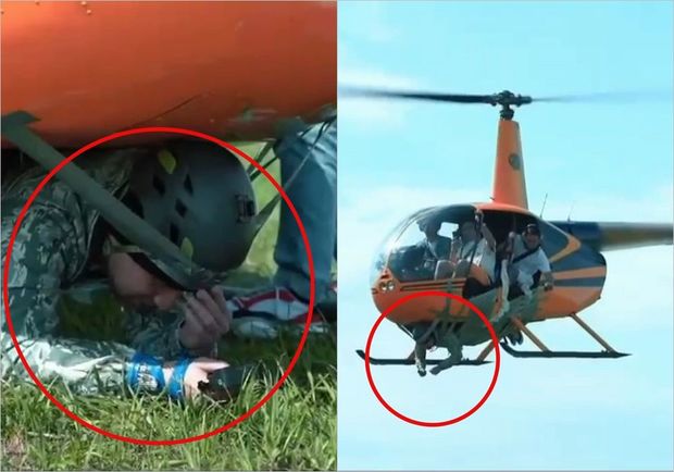“Like” toplamaq üçün kişini helikopterin gövdəsinə bağlayaraq havaya qaldırdı - VİDEO