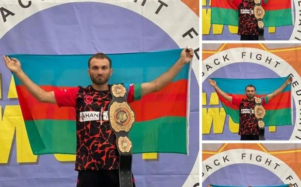 Azərbaycanlı idmançı erməni əsilli rəqibinə qalib gəlib kəmər qazandı - FOTO