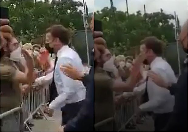 Makrona insanların gözü qarşısında sillə vurdular - VİDEO