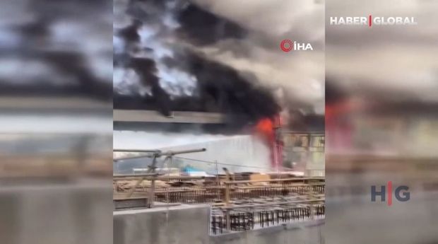 Daş kömürü ilə işləyən elektrik stansiyasında güclü yanğın - VİDEO