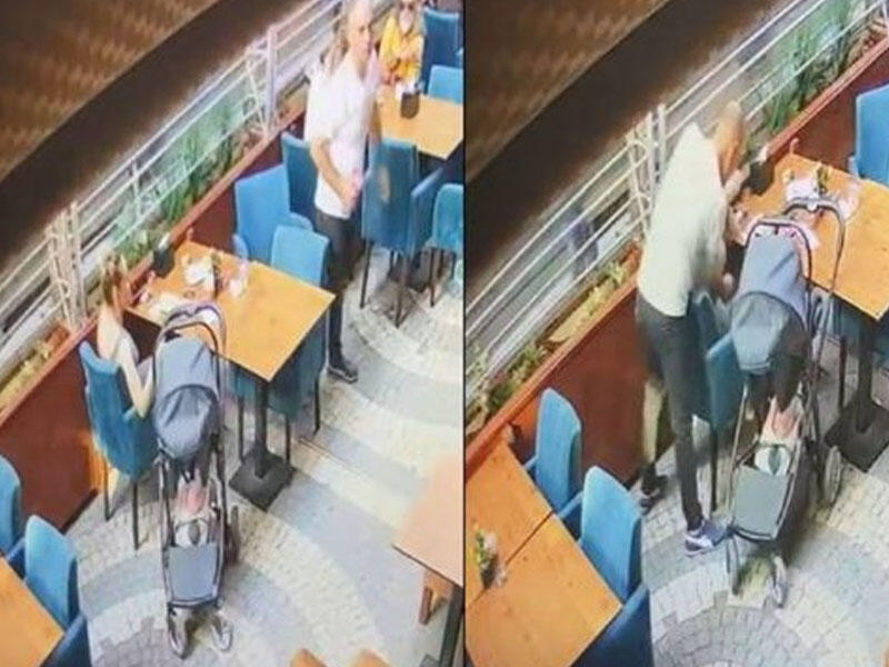 Kafedə hər kəsə dəhşət yaşatdı - Arvadını bıçaqladı, ona mane olanlara da hücum etdi - Anbaan VİDEO