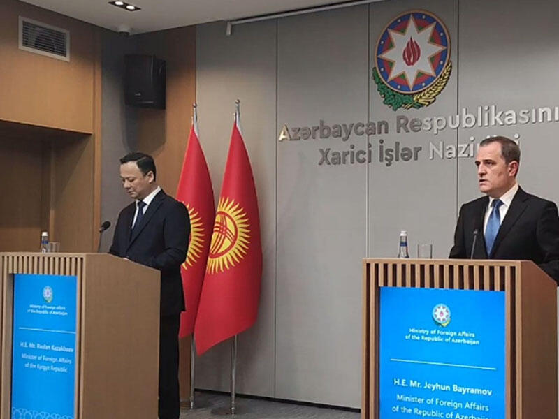 Azərbaycan və Qırğızıstanın XİN rəhbərləri mətbuat konfransı keçirir - CANLI