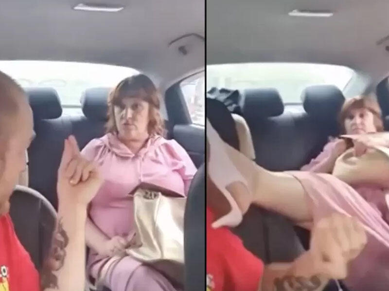 Sərxoş qadının taksidə hərəkəti sosial medianı bir-birinə vurdu - VİDEO