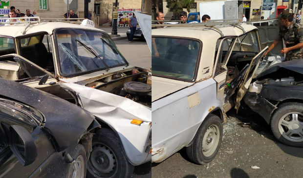 Gəncədə iki avtomobili toqquşub