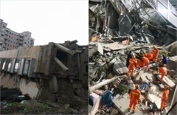 Çində hotel binası çökdü: Ölən və yaralananlar var - FOTO/VİDEO