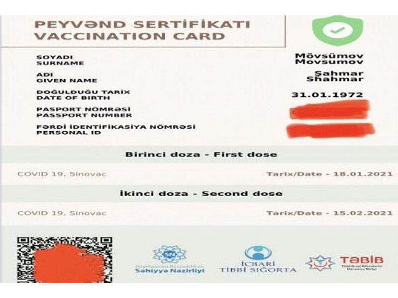 “Peyvənd sertifikatı” müddətsiz olacaq - BİRGƏ MƏLUMAT