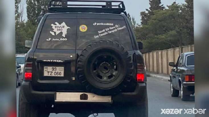 Sürücü avtomobilinə yazdığı şüarla gəncləri ÖLÜMƏ ÇAĞIRIR - VİDEO