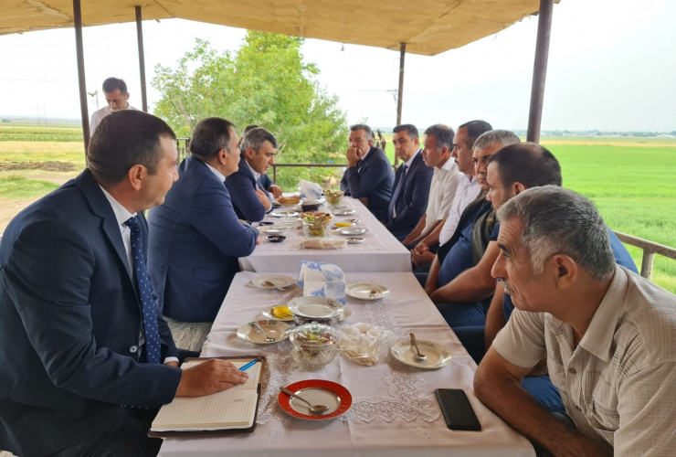 Kənd təsərrüfatı naziri İnam Kərimov Samuxda günəbaxan əkən fermerlərlə görüşüb, heyvandarlıq müəssisəsinə və intensiv bağlara baş çəkib