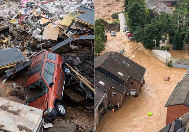 Almaniyada sel səbəbiylə hərbi fəlakət rejimi tətbiq edilib - VİDEO